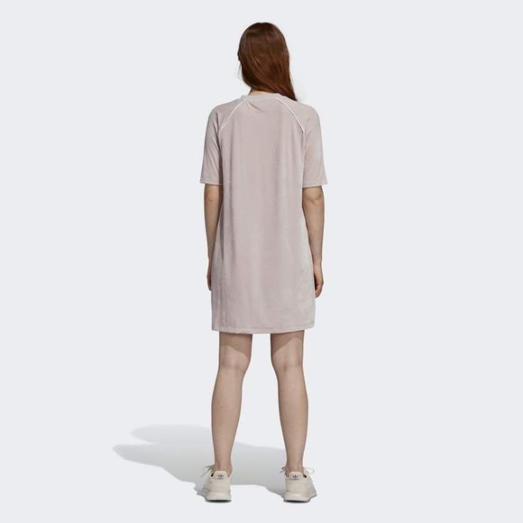 ADIDAS ORIGINALS Women's Velvet Tee Dress in Ice Purple│Size Small - Picture 16 of 17
